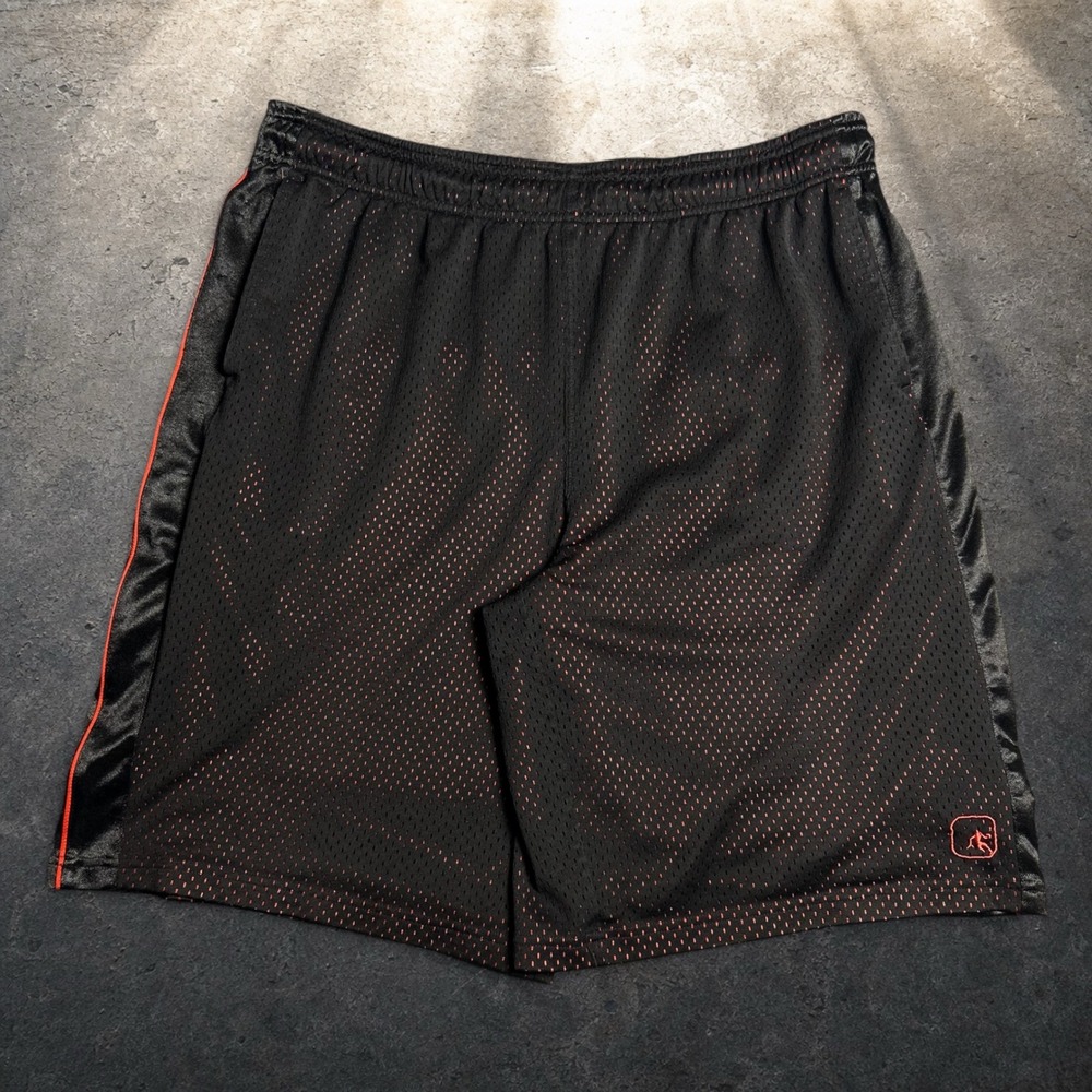AND1 Basketball Shorts‎ Black Red Mesh Y2K Skater Baggy Mens Size Large